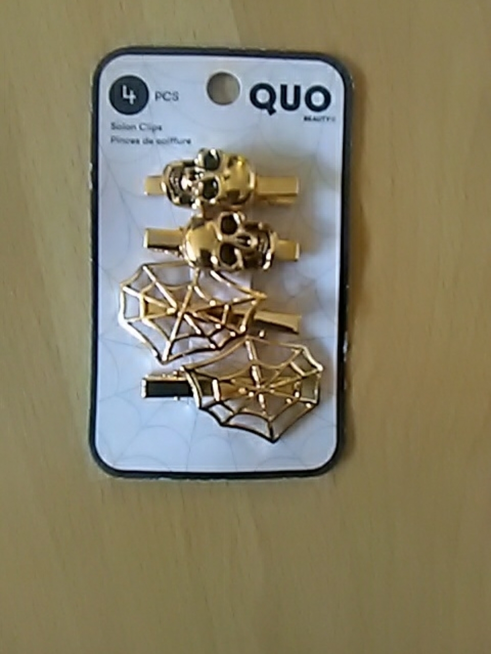 GOTH Skull& Web Hair Clips